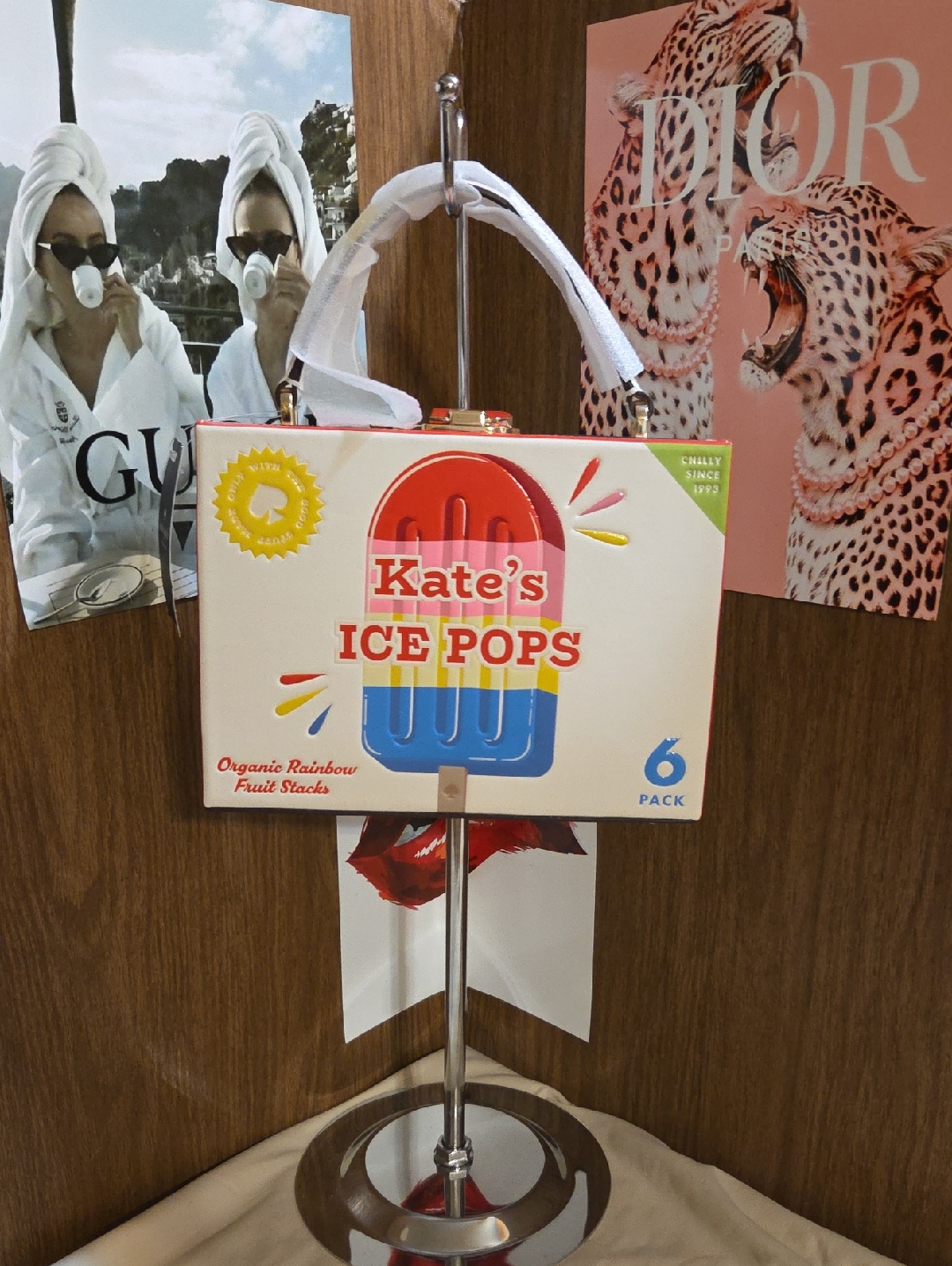 Kate Spade Cream Novelty Popsicle Box Bag With Red And Blue Accents Nwt